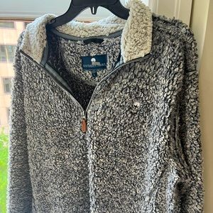 Heather Gray Sherpa Pullover with pockets